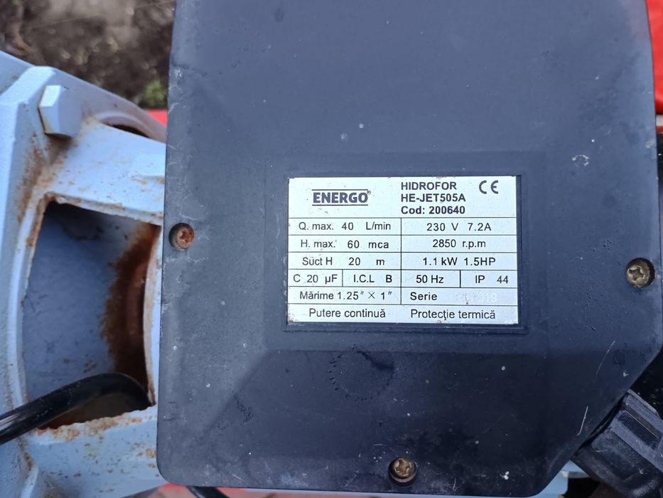 Hidrofor 50 litri Energo + 1 rezerva