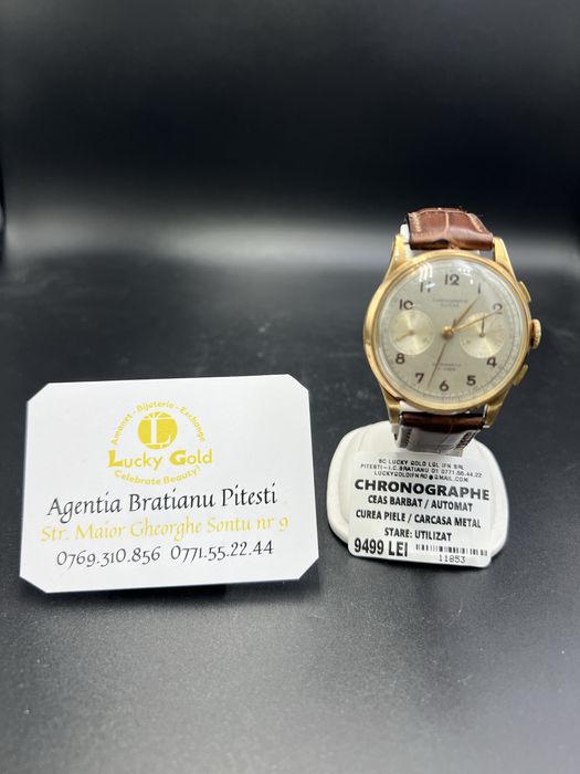 Ceas chronograph aur 18k 15 gr  cod 11853