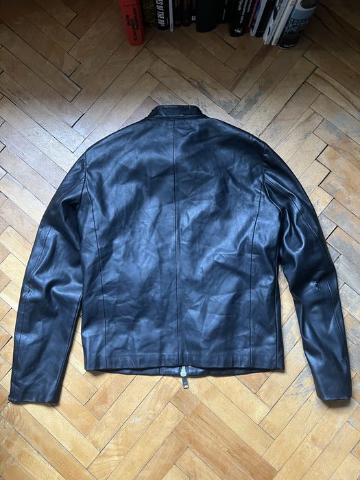 Armani Exchange Faux Leather Jacket Black Кожено Яке Бомбър Еко Кожа