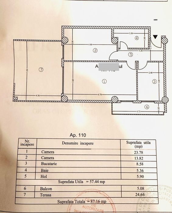 2 camere Otopeni cu piscina terase 30 mp si loc de parcare