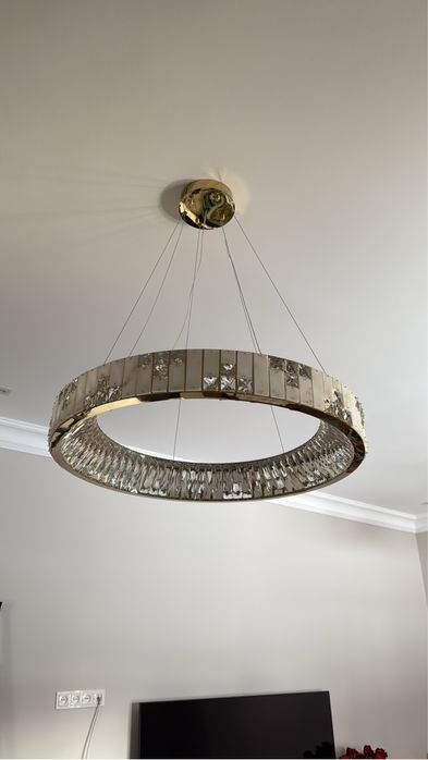 Хрустальная люстра с режимами света