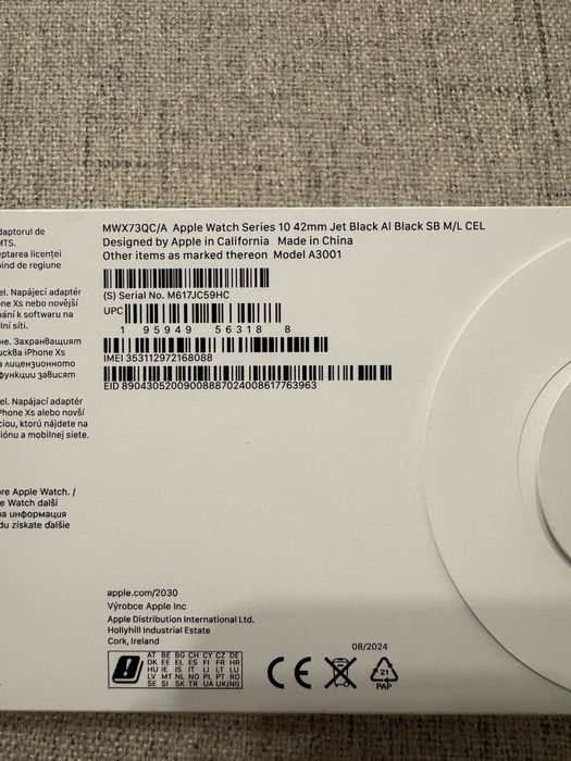 Apple watch 10 de 42mm jetblack gps+cellular NOU sigilat