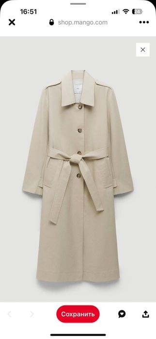 Тренч mango a-силуэт