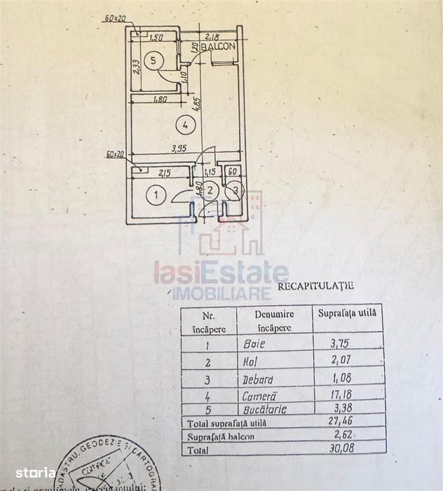 Garsoniera de vanzare cartier Alexandru cel Bun