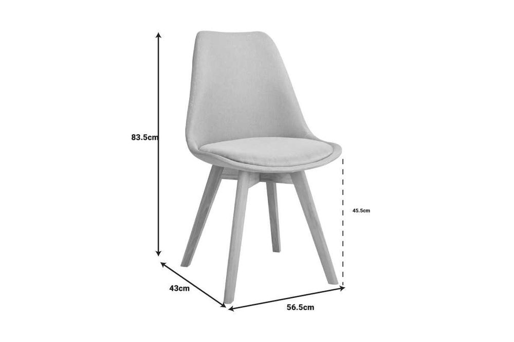 Стол, Gaston, Тапициран, Сив или бежов, Дървени крака, 56.5х43х83.5см.