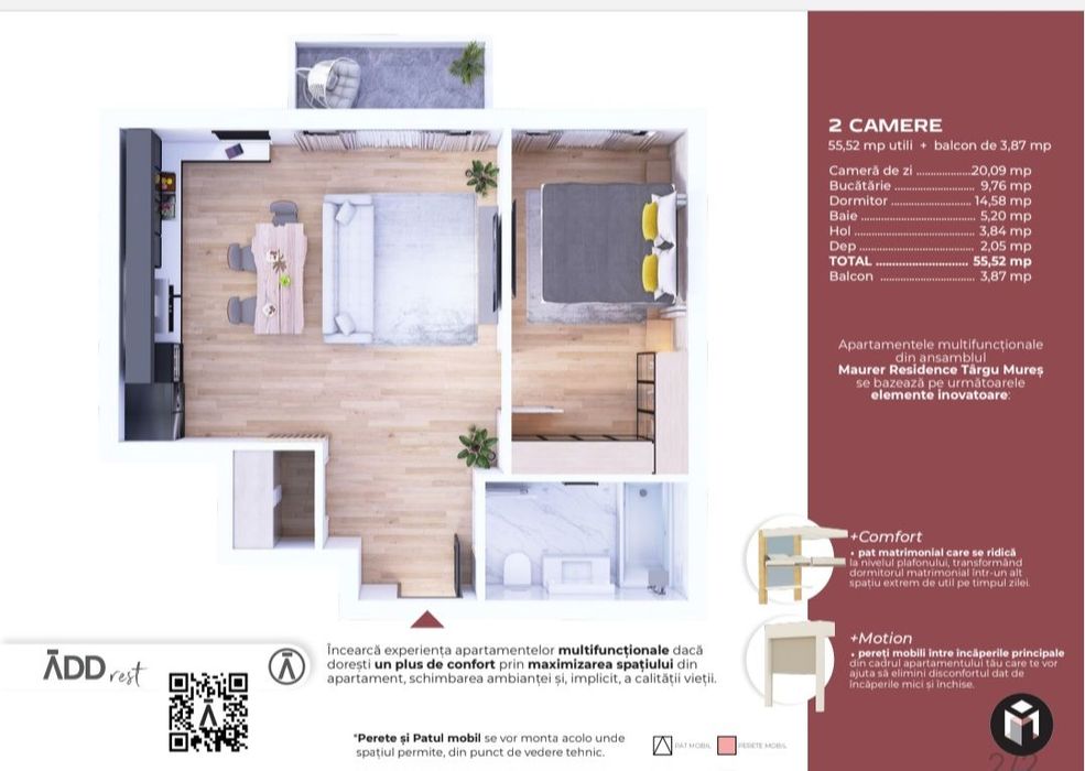 Ap cu 2 cam ,intro noua zona rezidentiala,Maurer Residence,Semicentral — fotografia 3
