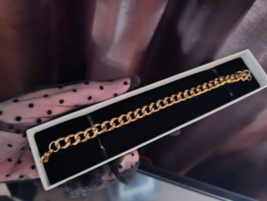 Мужской браслет и перстень -кольцо в золотом цвете