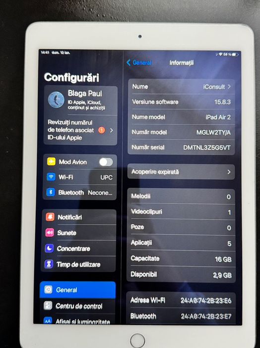 iPad Air 2 (generația a 2-a).