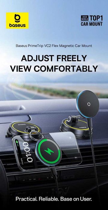 Baseus Авто держатель с 15w беспроводнона магните й зарядкой