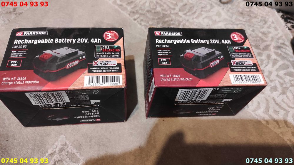 acumulator baterie PARKSIDE NOI in cutie 20v 4Ah 4000mA cu proba