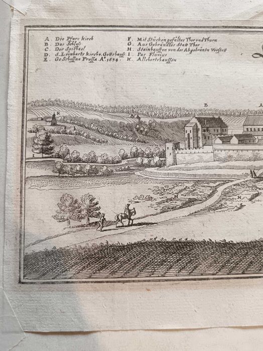 Немска гравюра от 17 в. – „Statt Aicha in Ober Bayern“ от M. Merian