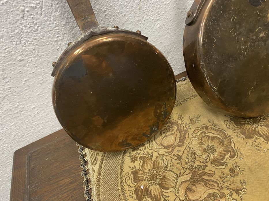 Старинни медни тигани комплект 2 броя Западна Европа 1900