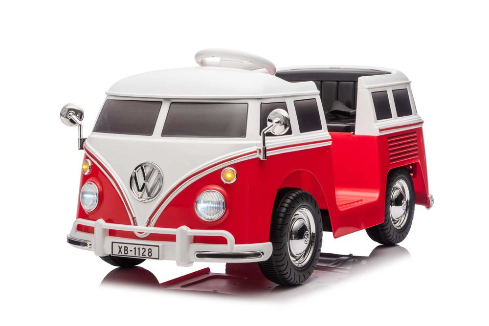 Masinuta electrica VW Samba Bus 2x 35W, roti moi, scaun tapitat RED
