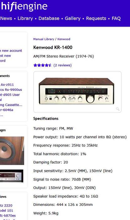 vintage amplituner KENWOOD KR-2400 / KENWOOD KR-1400 *1974