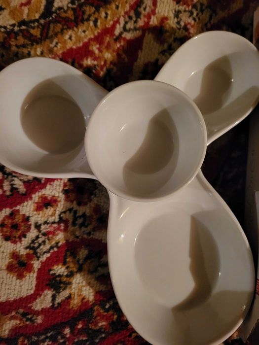 Farfurie de gustare porțelan, snacks +Set pentru crema de zahar ars