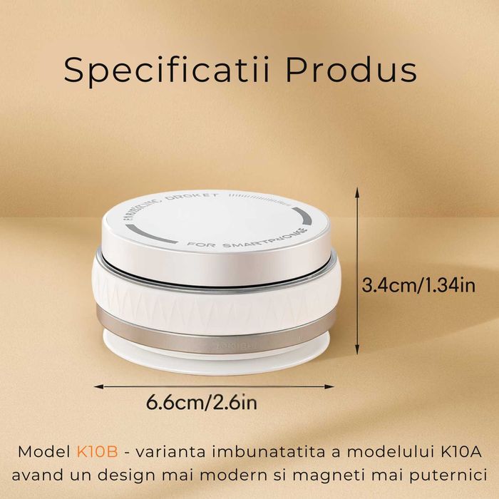 Suport magnetic cu prindere vacuum - ultra rezistent - alb