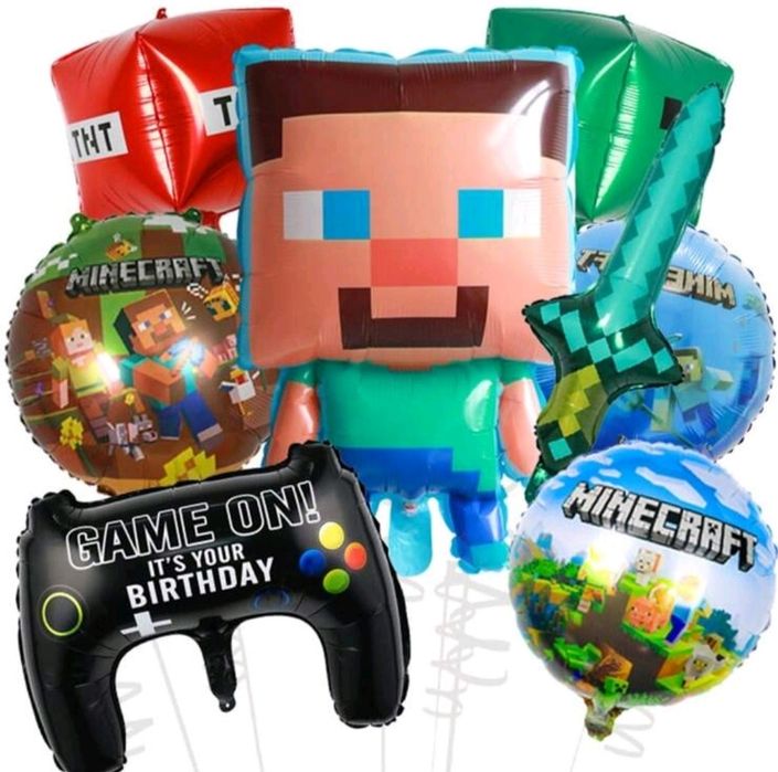 Парти сет балони Minecraft, Roblox, Game on и  Fortnite