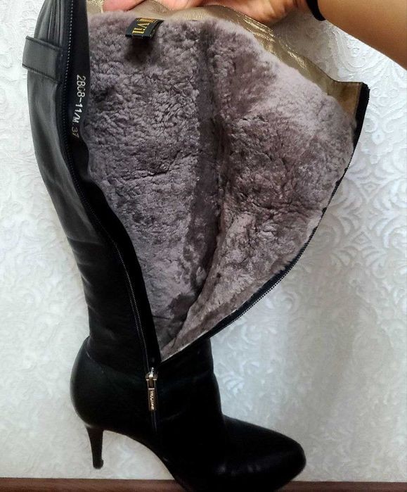 Сапоги кожаные с мехом