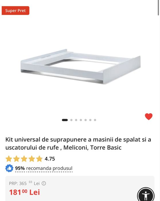 Kit universal de suprapunere a masinii de spalat + uscator de rufe
