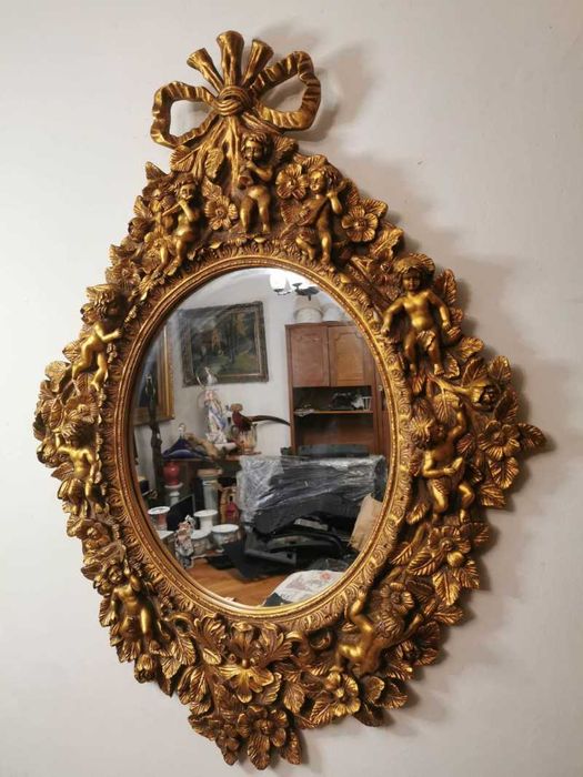 Oglinda vintage cu ingeras