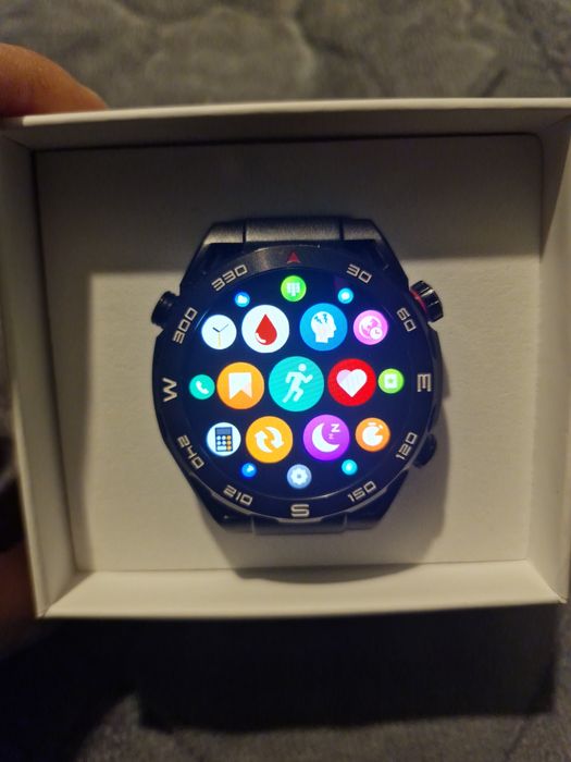 Ceas smartwatch barbati, Crom Ultra, meniu limba romana, ecran AMOLED