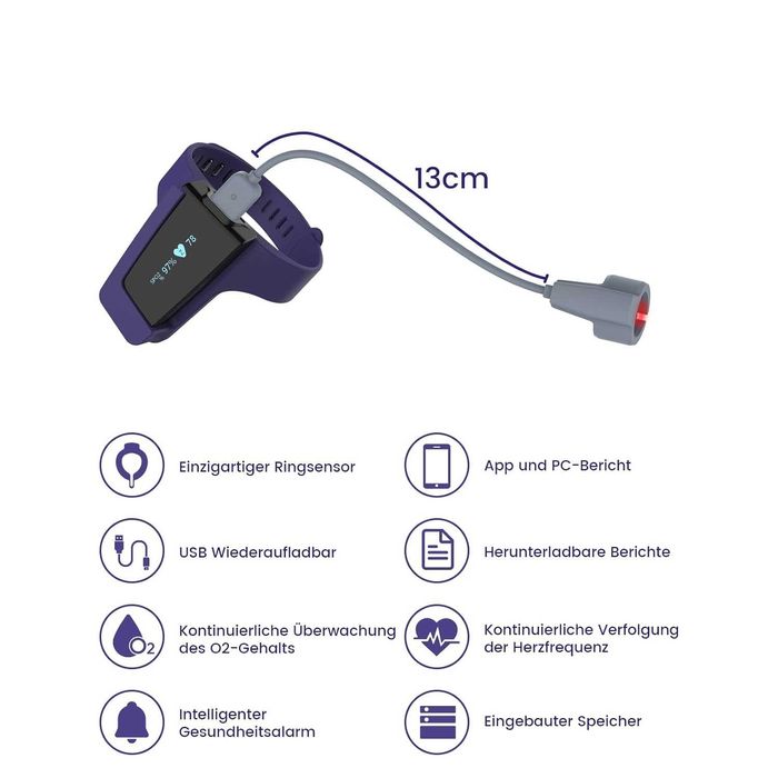 Pulsoximetru,din sânge,Monit de oxigen în somn cu vibratie antisforait