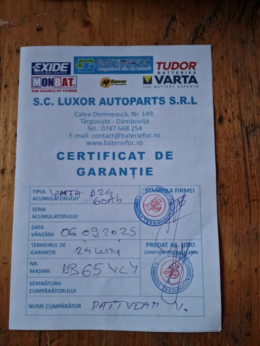 Baterie auto VARTA  D24  60Ah