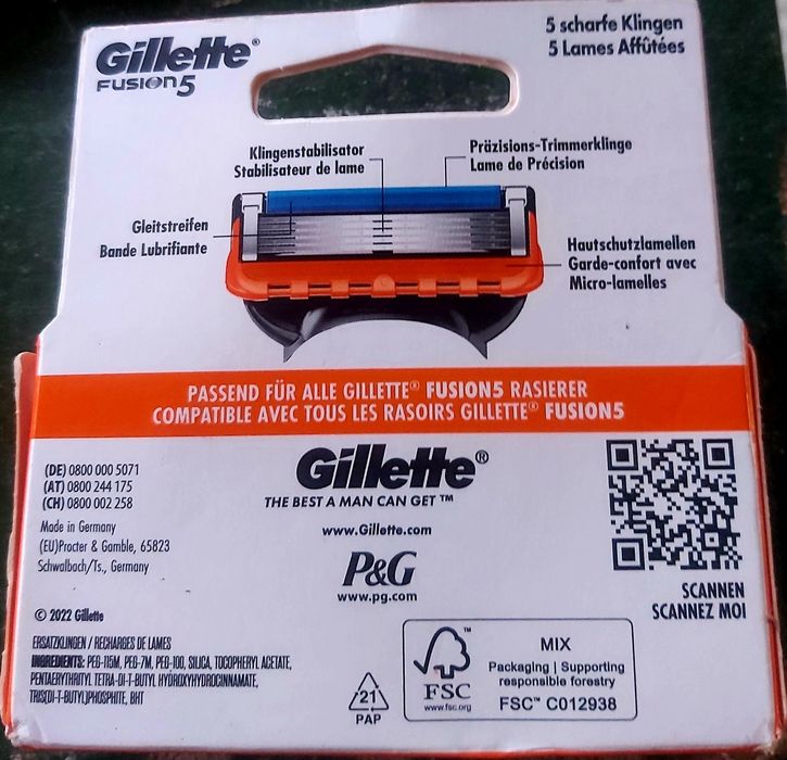 Set 4 Rezerve Gillette Fusion5 – Originale Made in Berlin-sigilate