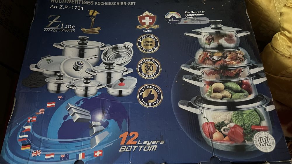 Set de oale elvetiene, nou, 12 piese neg