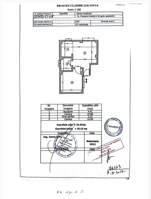 Vand apartament 2 camere Ferentari, intersectie Prelungirea Ferentari cu str Mihail Calinici