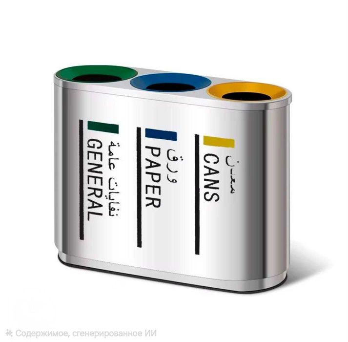 Урна для раздельного мусора 3 секции нержавейка 201 доставка бесплатно