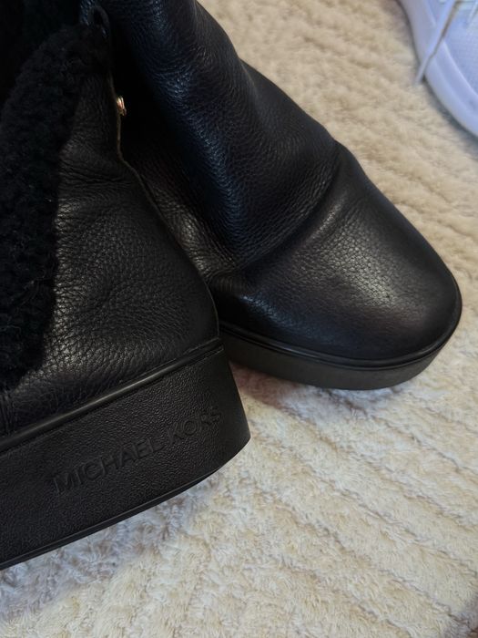 Дамски кожени боти/ботуши Michael Kors с топла подплата и платформа