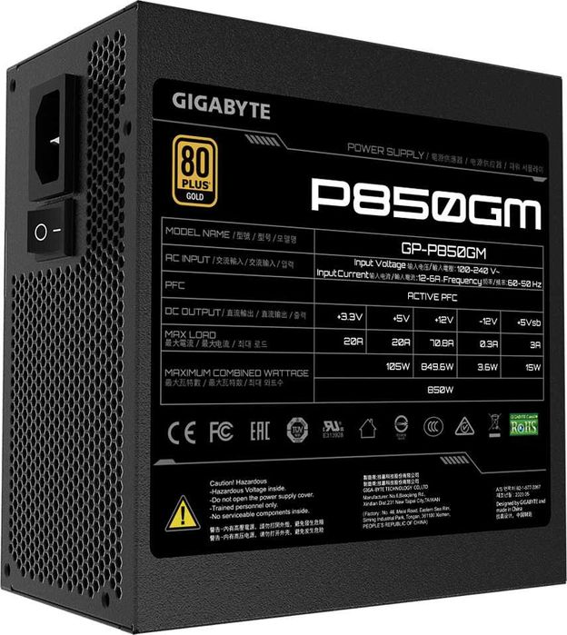 Sursă de Alimentare Calculator Gigabyte P850GM 850W Negru