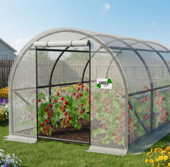 Компактна бяла оранжерия - професионална защита