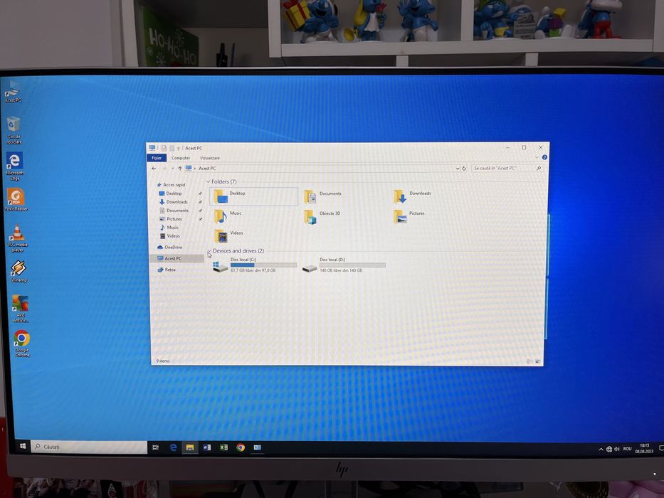 PC Complet : Unitate Hp Core i5 Generația i8 , Monitor LED IPS HP
