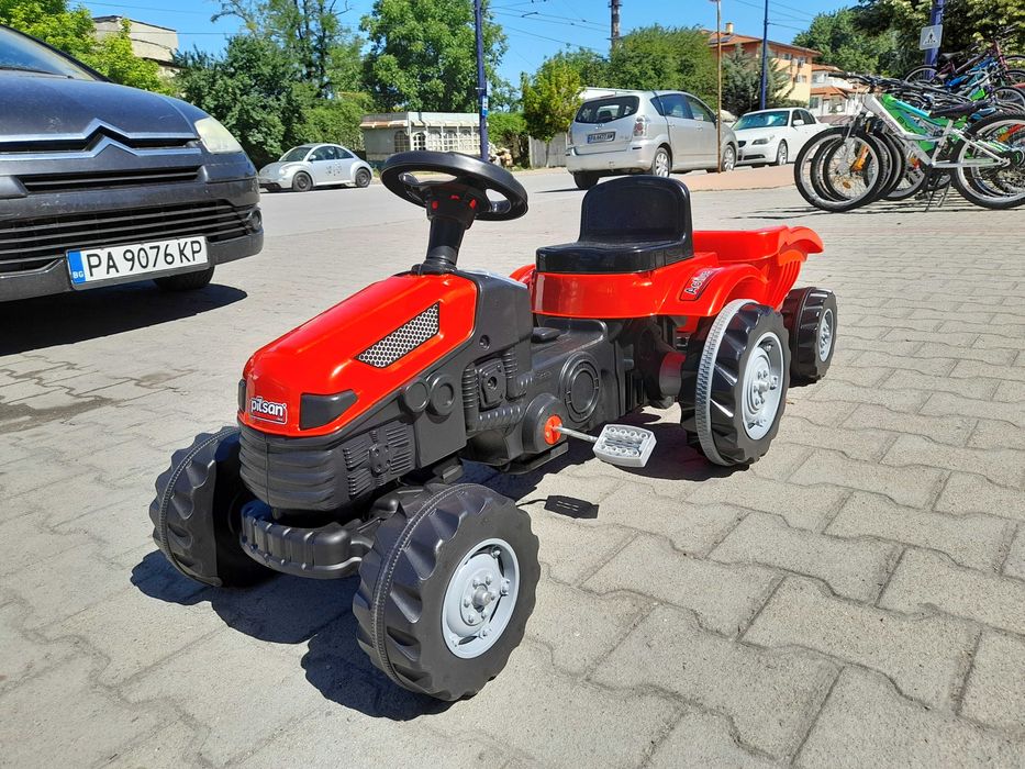 PILSAN Трактор Active с ремарке 07316 червен
