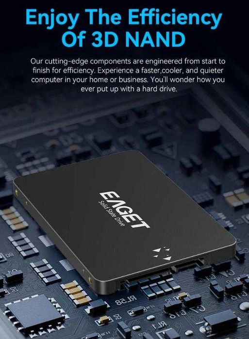 DVR NVR SMART SSD 120GB SATAIII 6Gb/s 2.5" SATA R560 WR500 3D TLC Nand Flash NVME SMI TRIM NCQ Форм фактор 2.5-инчов твърд диск Марка OSCOO или EAGET