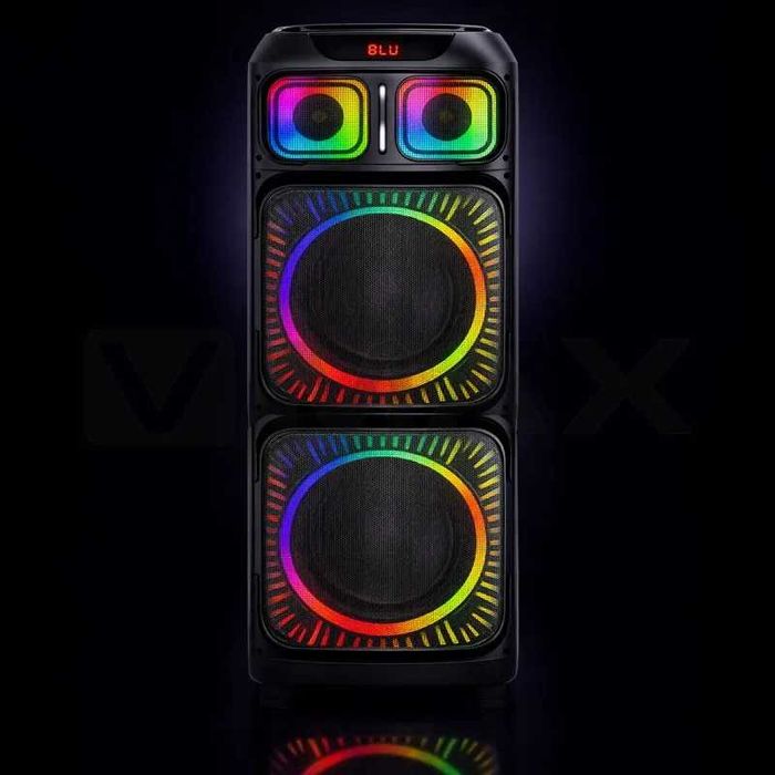 Професионалнa Блутуд bluetooth светеща караоке тонколонa 2x12" 24000 W