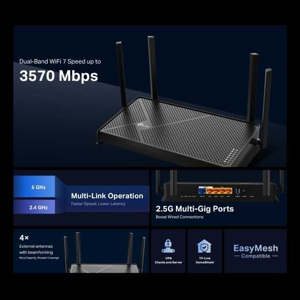 Router TP-LINK Wi-Fi 7 Dual-Band BE3600 / Archer BE230