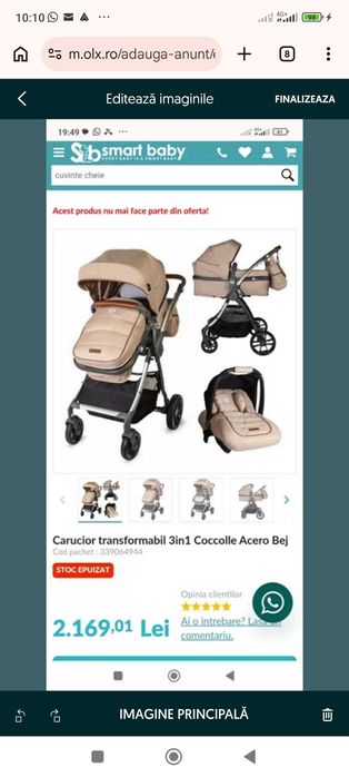 Căruț, landou cu scoică, accesorii pentru căruț, jucării pe bebe