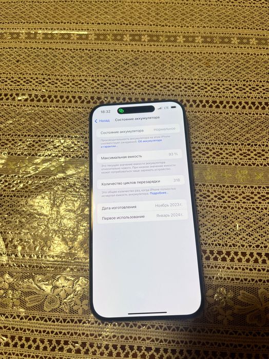 Ayfon 15pro max  92yomkisda holati idyal