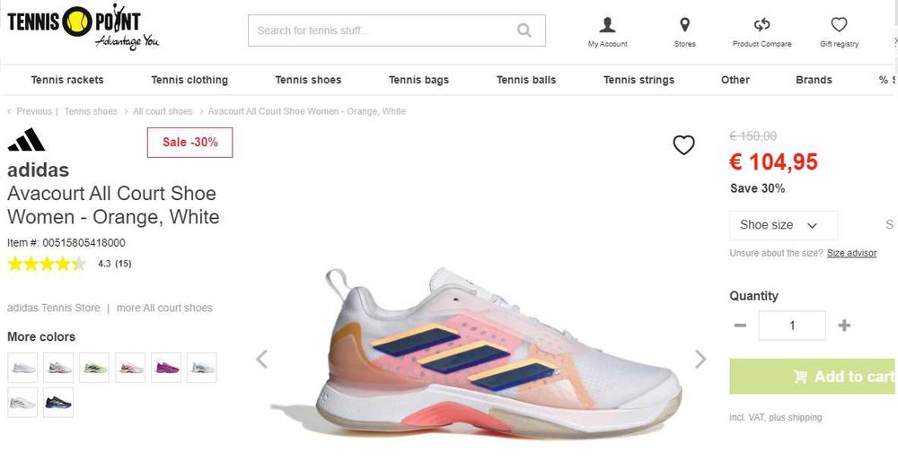 Adidas Avacourt _ marimea 38 2/3