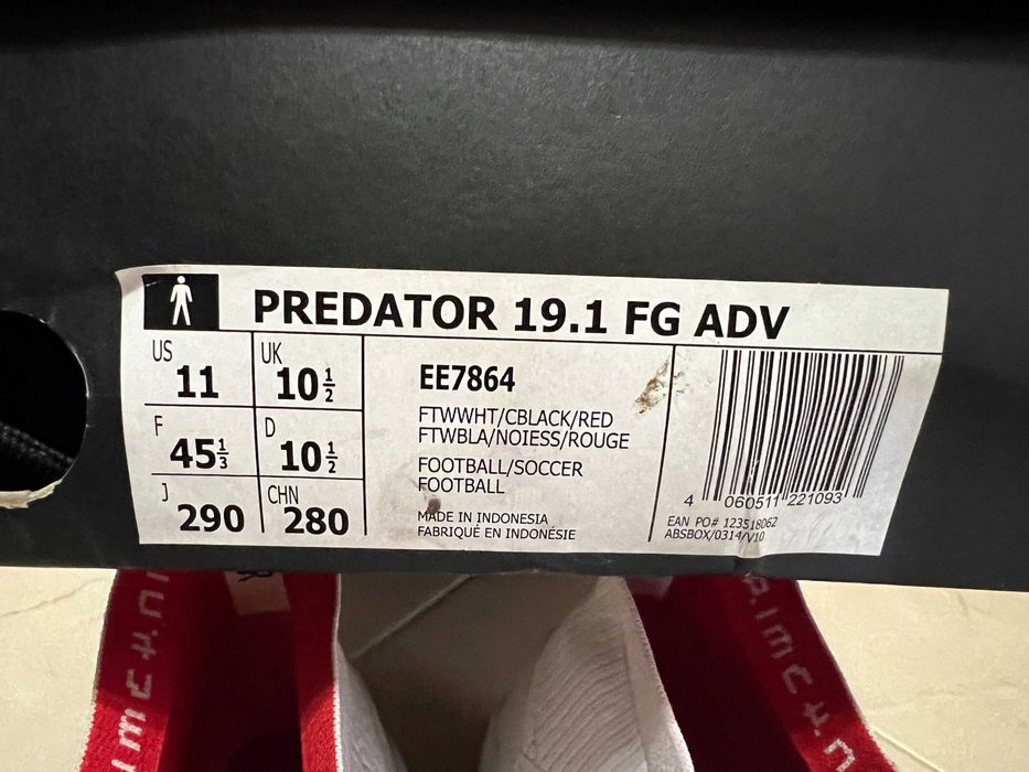 adidas predator 19.1 elite ADV бутонки ,калеври , футболни обувки номер 45,5