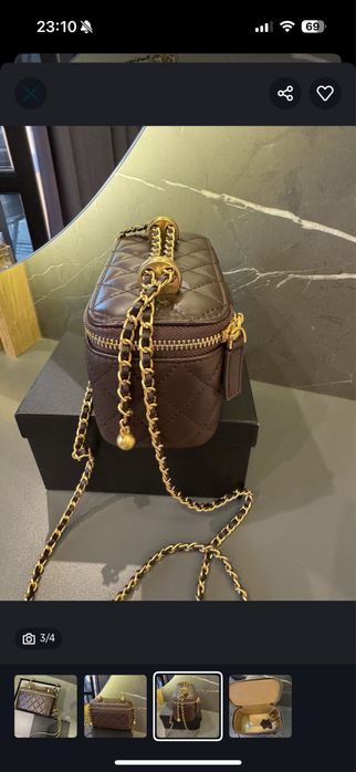 Чанта Chanel кожа бордо