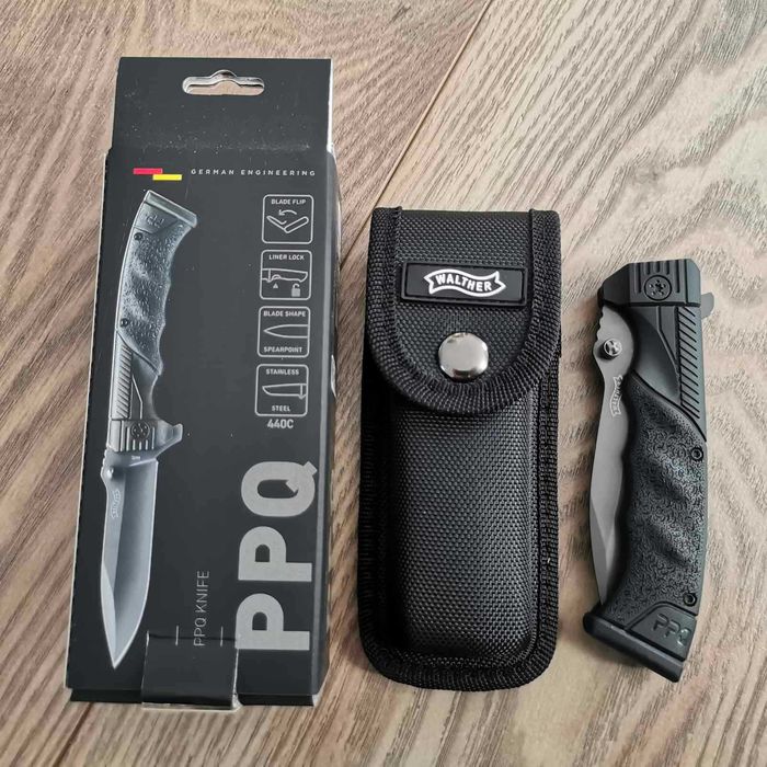 Сгъваем тактически нож с калъф Walther PPQ стомана 440C