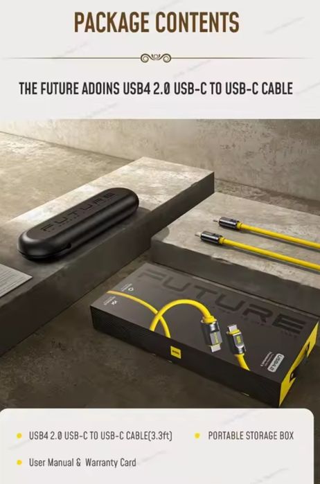 Cablu  C  C  Thunderbolt  5  USB 4.2  AOHi  Adonis  FUTURE  120GB/S  4