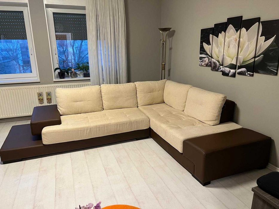 Canapea fixă colțar – elegantă, stare excelentă