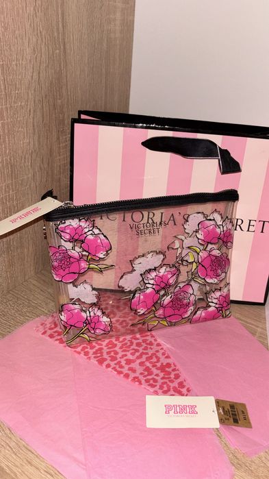 Geantă Victoria’s Secret flower collection transparentă