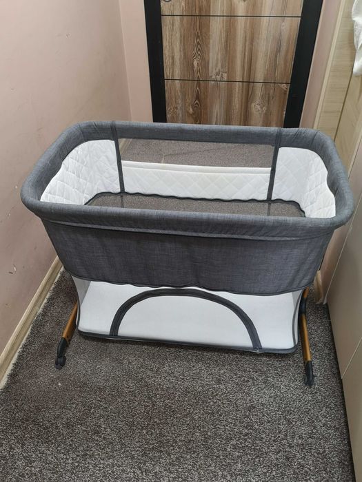 Детска кошара за спане и игра Chipolino Мама и Аз 2 в 1 (графит)