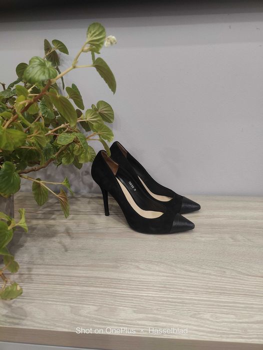 Туфли женские замшевые черные